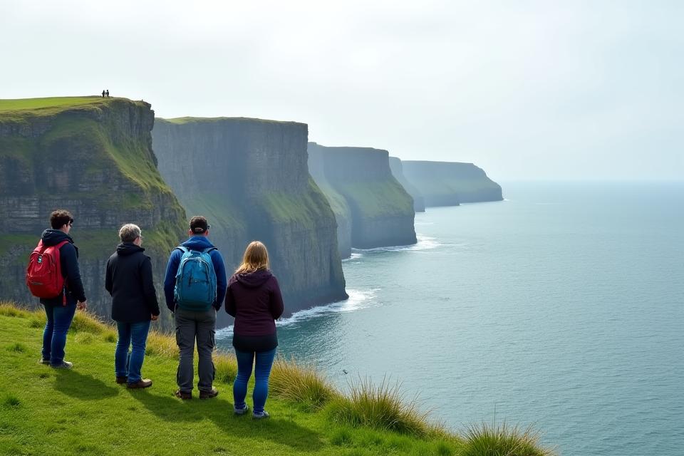 Tourists at Cliffs of Moher